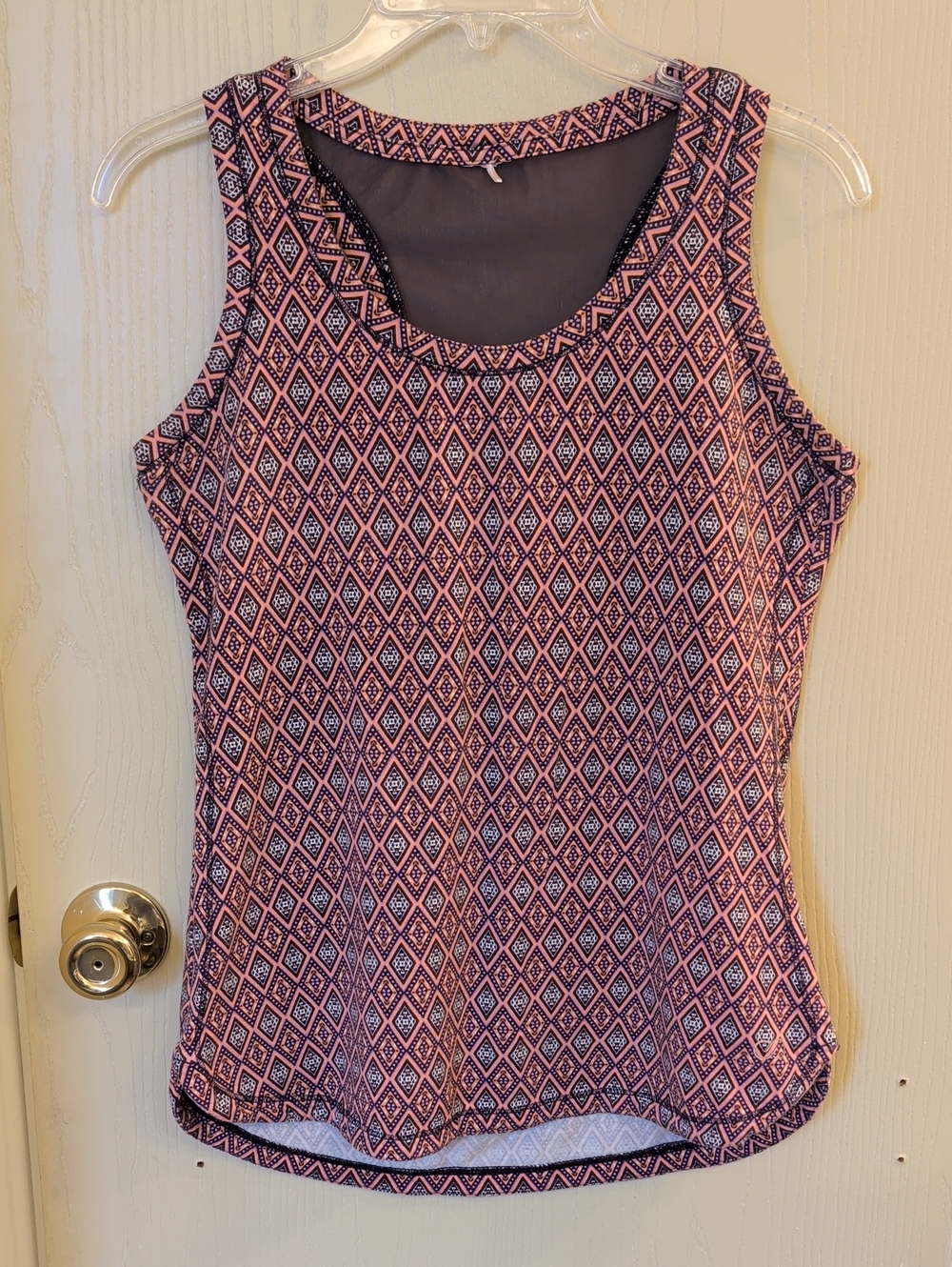 CALIA Sleeveless Geometric Diamond Print Tank Top Pink/Blue Size M